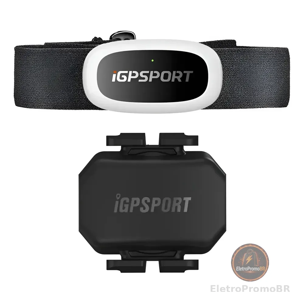Kit Cinta Cardiaca Igpsport Hr40 + Sensor De Cadência Cad70 Preto