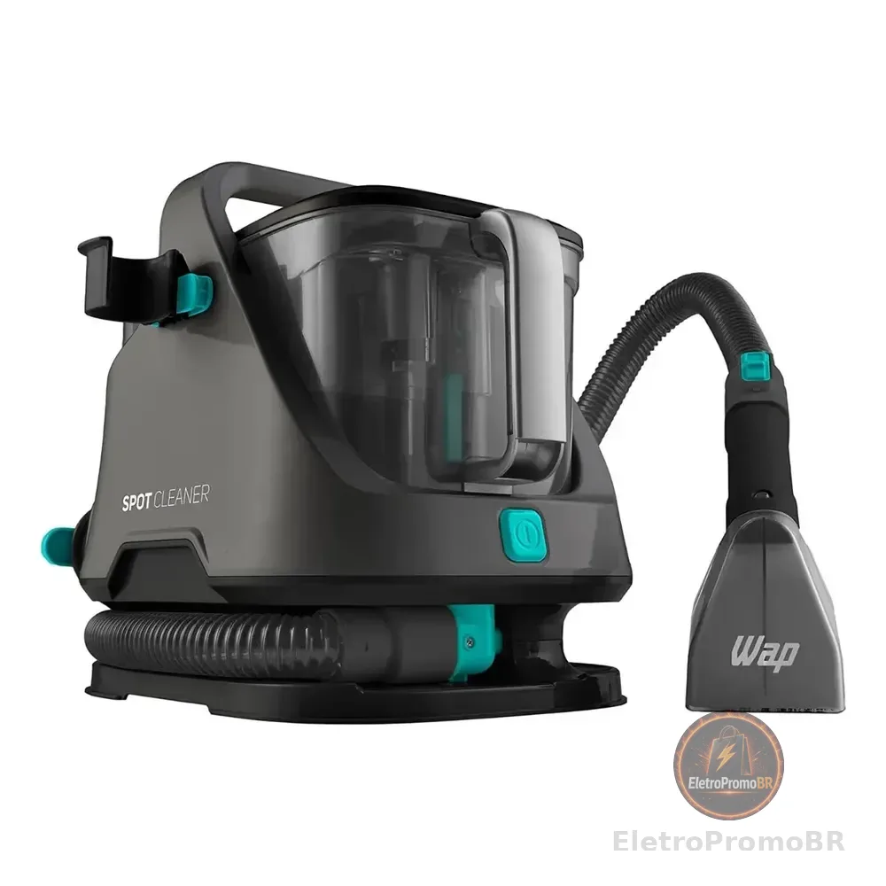 Extratora E Higienizadora Portátil Wap Spot Cleaner 1600w De Potência - Pulveriza, Esfrega E Extrai Preto/cinza/turquesa 220v