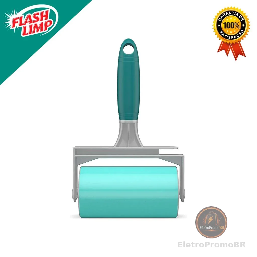 Rolo Adesivo Lavavel para Remover pelos Fiapos e poeira, FLP6497, Flash Limp