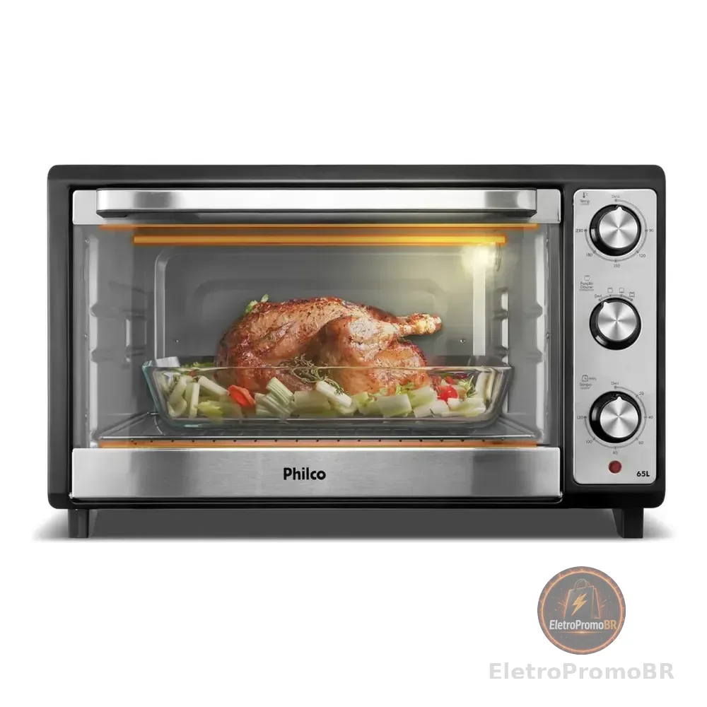 Forno Elétrico Philco 65l Dupla Resistência Pfe65 220v Preto