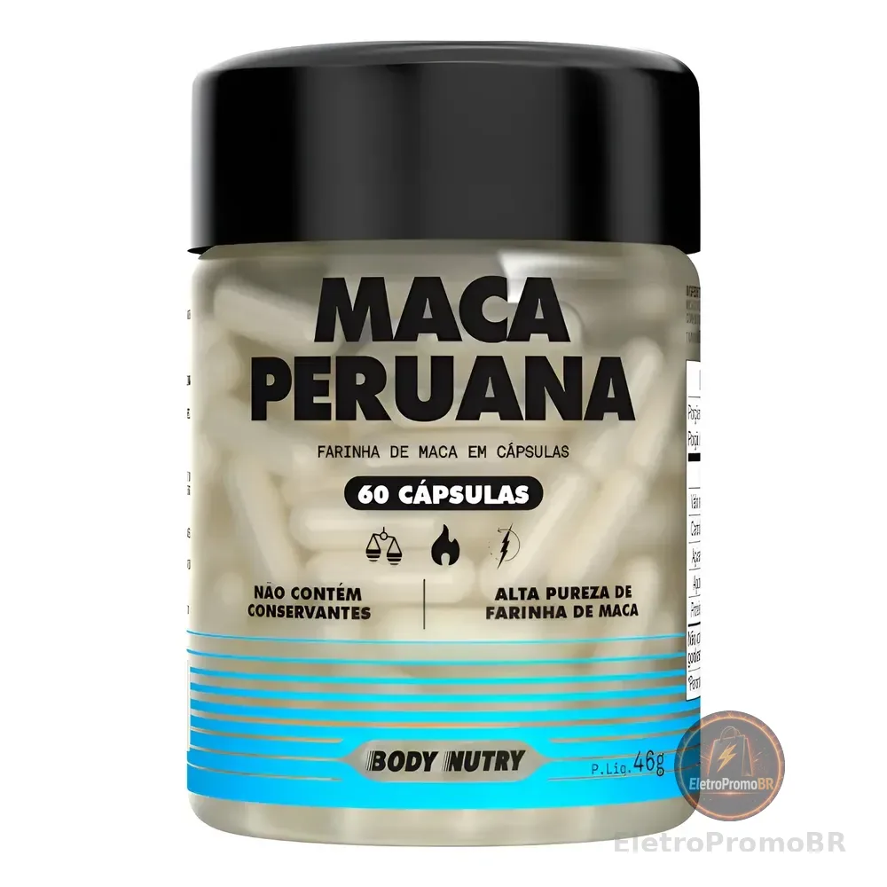 Maca 2500mg Original 100% Pura 60 Cápsulas Sem Sabor