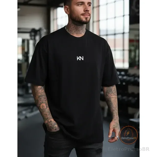 Camiseta Masculina Oversized Básica Academia Street Koenig