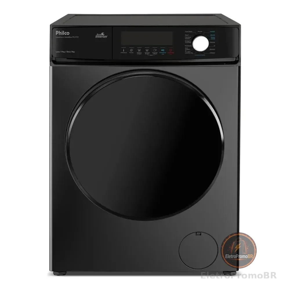 Lava E Seca 11kg Philco Interver Plus 16 Programas Pls11d 220v Preto