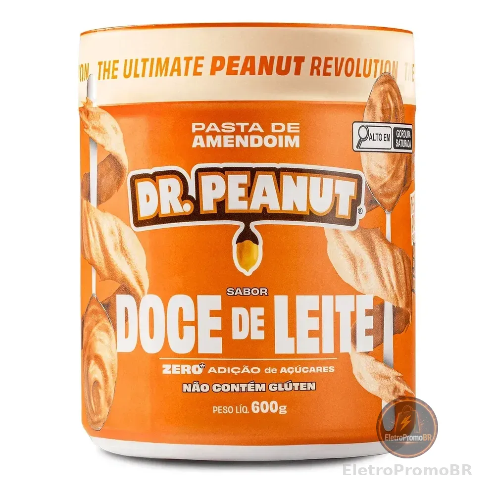 Pasta De Amendoim Dr Peanut Whey Protein 600g Sabor Doce De Leite