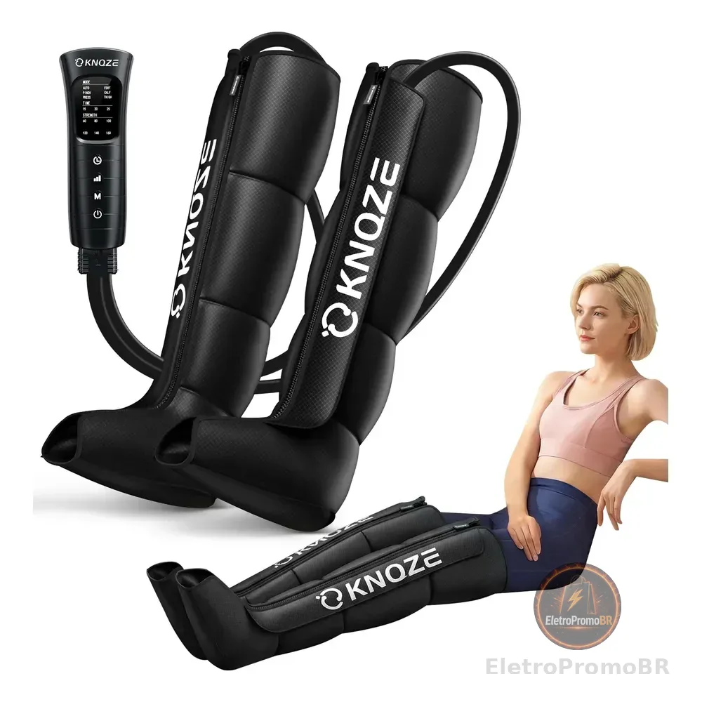 Massagem Bota Pneumatica Massageador Para Os Pes Knqze Kl1 127/220v Preto