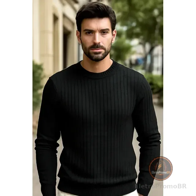 Blusa De Frio Suéter Masculino Lã Tricot
