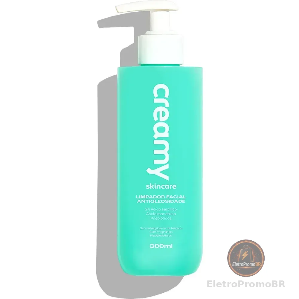 Creamy Skincare Limpador Facial Antioleosidade 300ml | 24 Horas De Oleosidade Controlada, Desobstrui Poros E Reduz Brilho Excessivo | Indicado Para Todos Os Tipos De Pele, Uso Diário Oleosa Dia/noite
