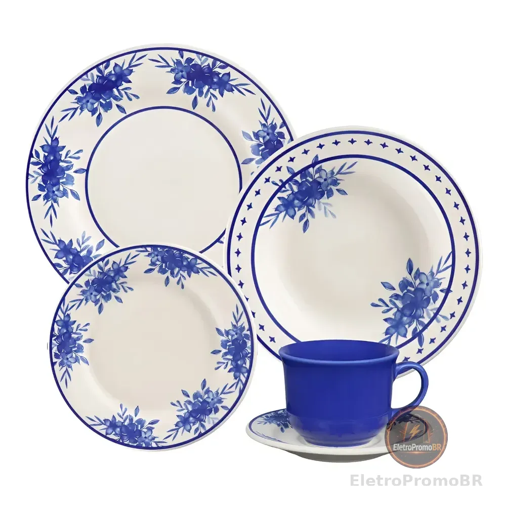 Aparelho De Jantar 30 Peças July Biona Donna 24 Estampado Floral