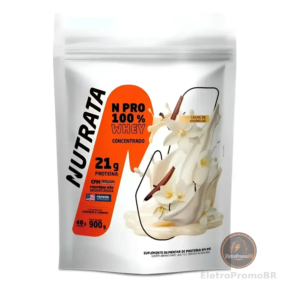 Whey Npro 100% Concentrado Baunilha Nutrata 900g Baunilha