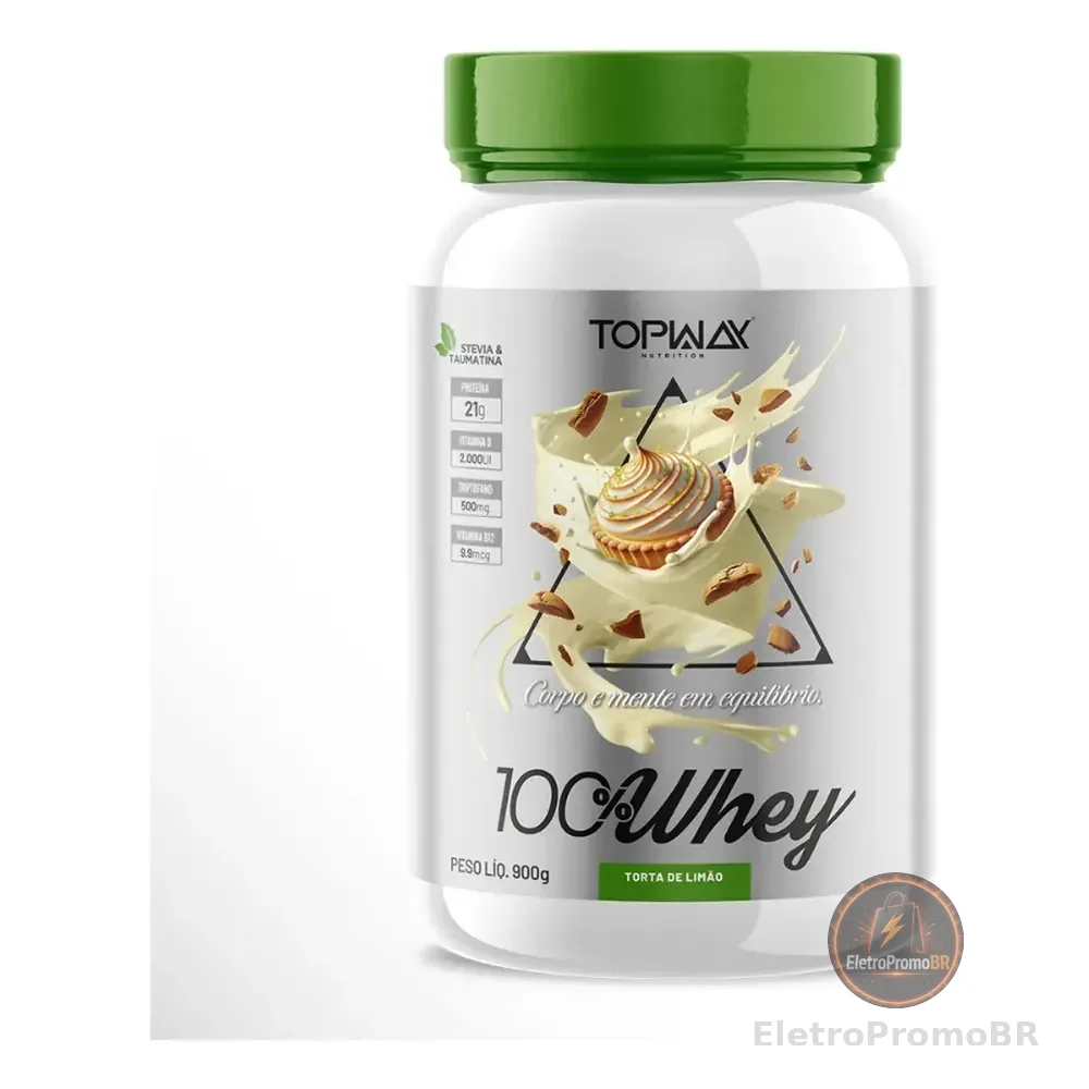 Suplemento Whey Protein 100% Concentrado Pote 900g Topway Torta De Limão