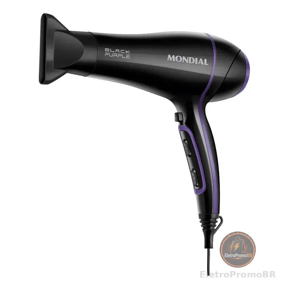 Secador De Cabelos Mondial 2000w - Scn-01 Preto/violeta 220v