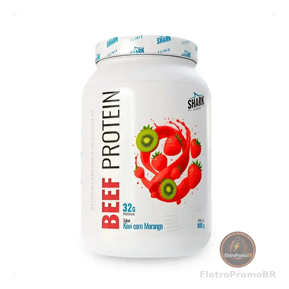 Whey Beef Protein 900g Morango C/ Kiwi Shark Pro Sem Lactose Morango Com Kiwi