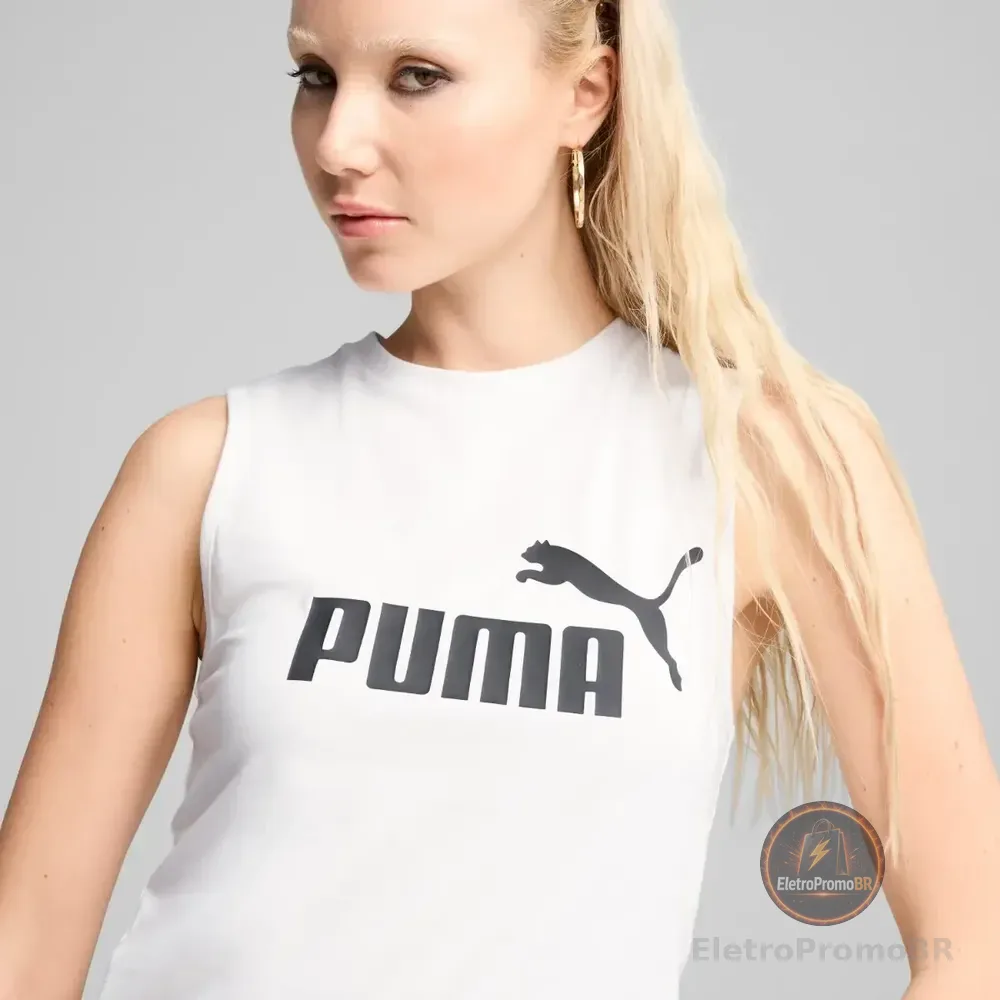Regata Feminina Ess Slim No. 1 Logo Puma Branco N/a G Lisa
