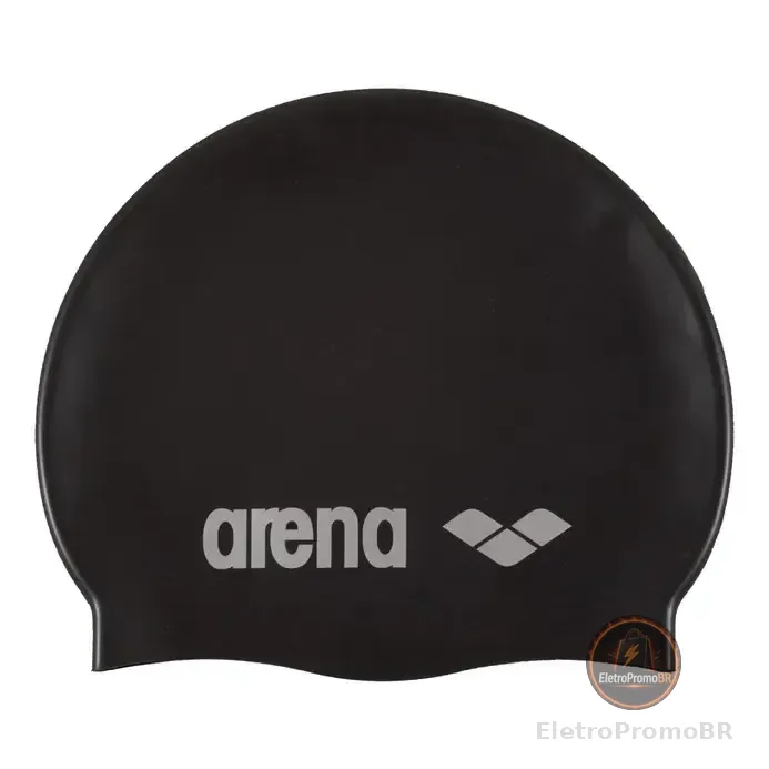 Touca De Natação Clássica De Silicone Para Adultos Arena, Cor Preta, Design De Tecido Sólido, Tamanho Único Black Liso Uni