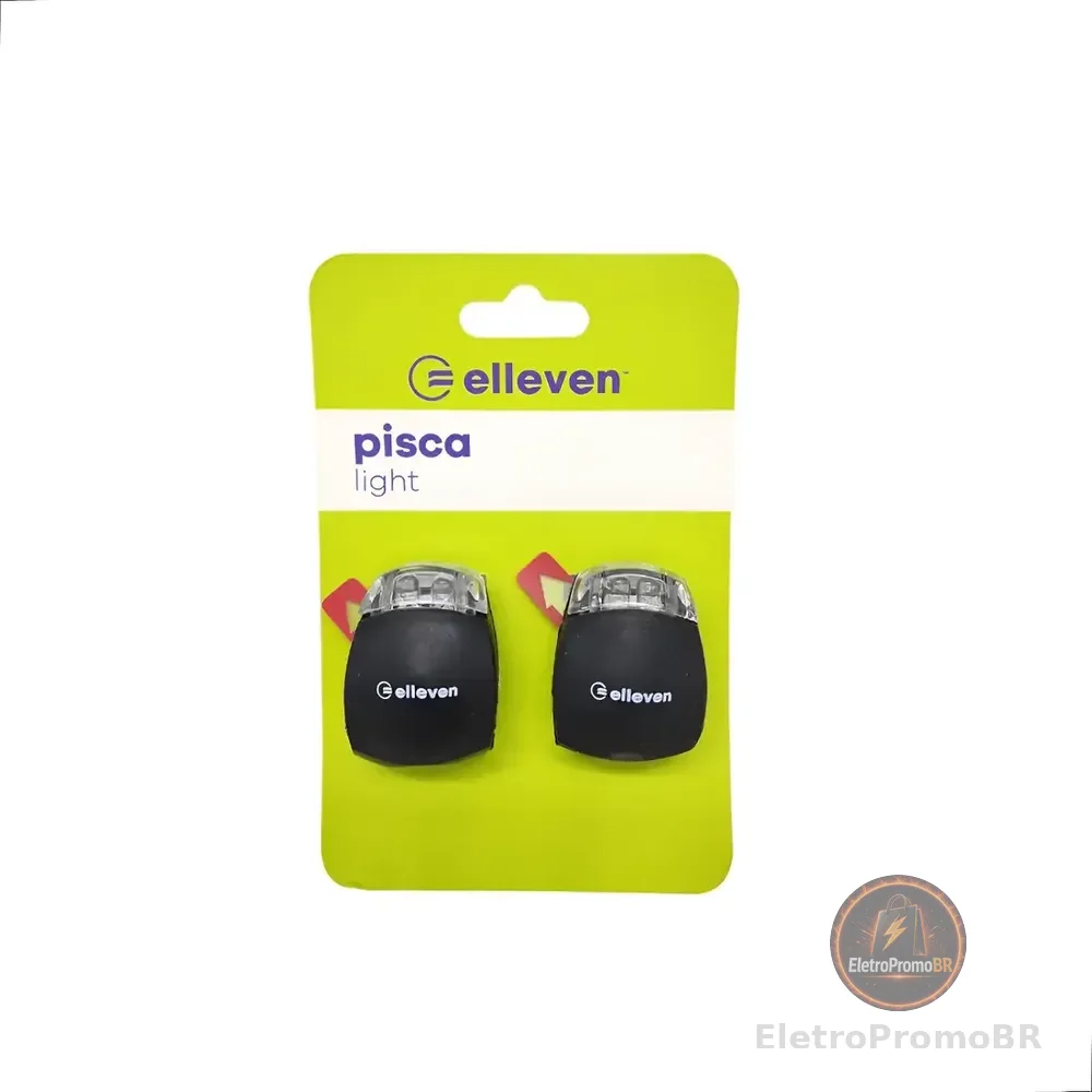 Pisca Led Dianteiro Traseiro 3 Funções Elleven Preto Silicone Resistência Água