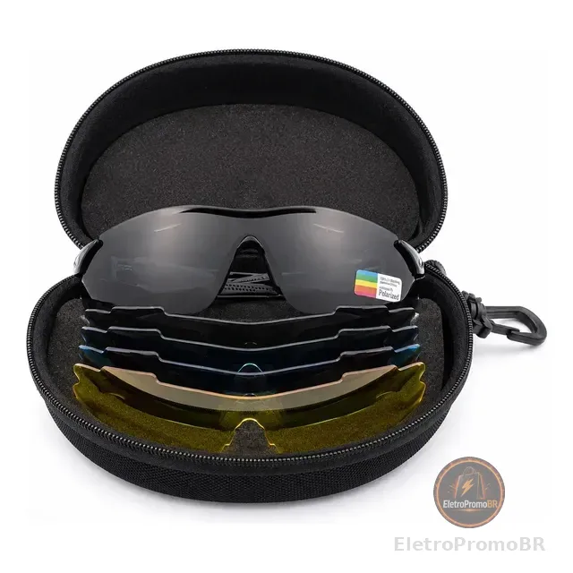 Oculos Rockbros Para Ciclista Bike Ciclismo Corrida Pesca Esporte Ao Ar Livre Kit 5 Lentes Polarizada Material Levissimo