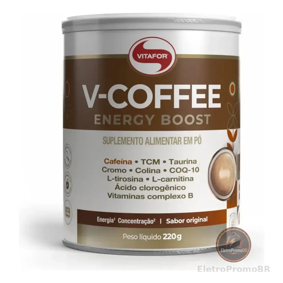 Suplemento V-coffee Energy Boost 220g Vitafor Original