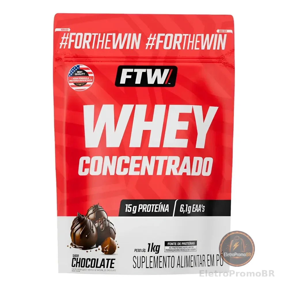 Whey Protein Concentrado 1kg Sabor Chocolate - Ftw
