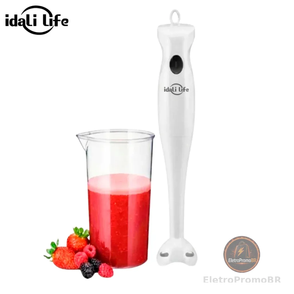 Mixer de Mão 2 em 1 com Copo 300W 127v Inox Triturador de Alimentos IDALI LIFE