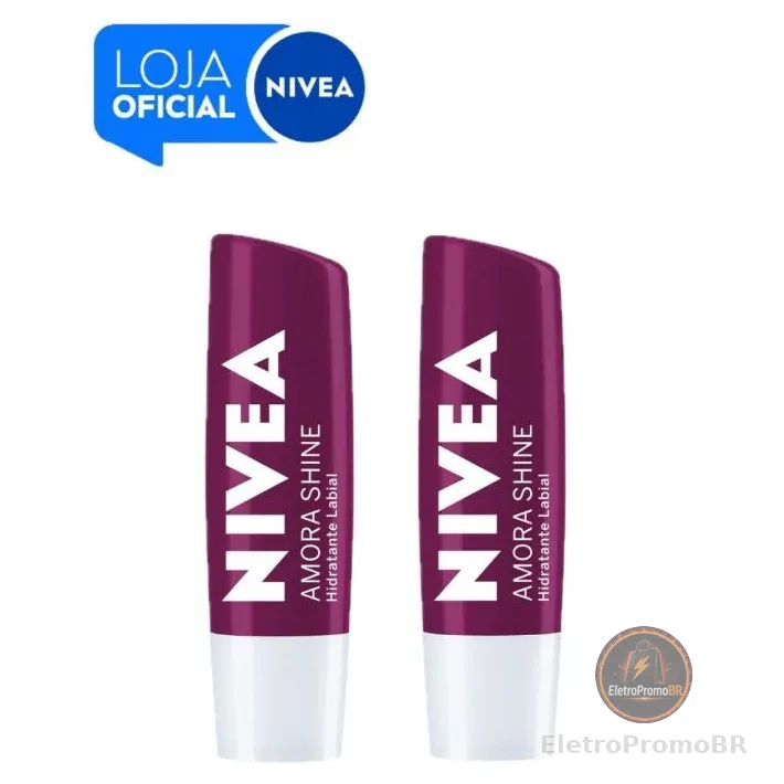 KIT NIVEA Hidratante Labial Amora Shine 4,8g - 2 unidades