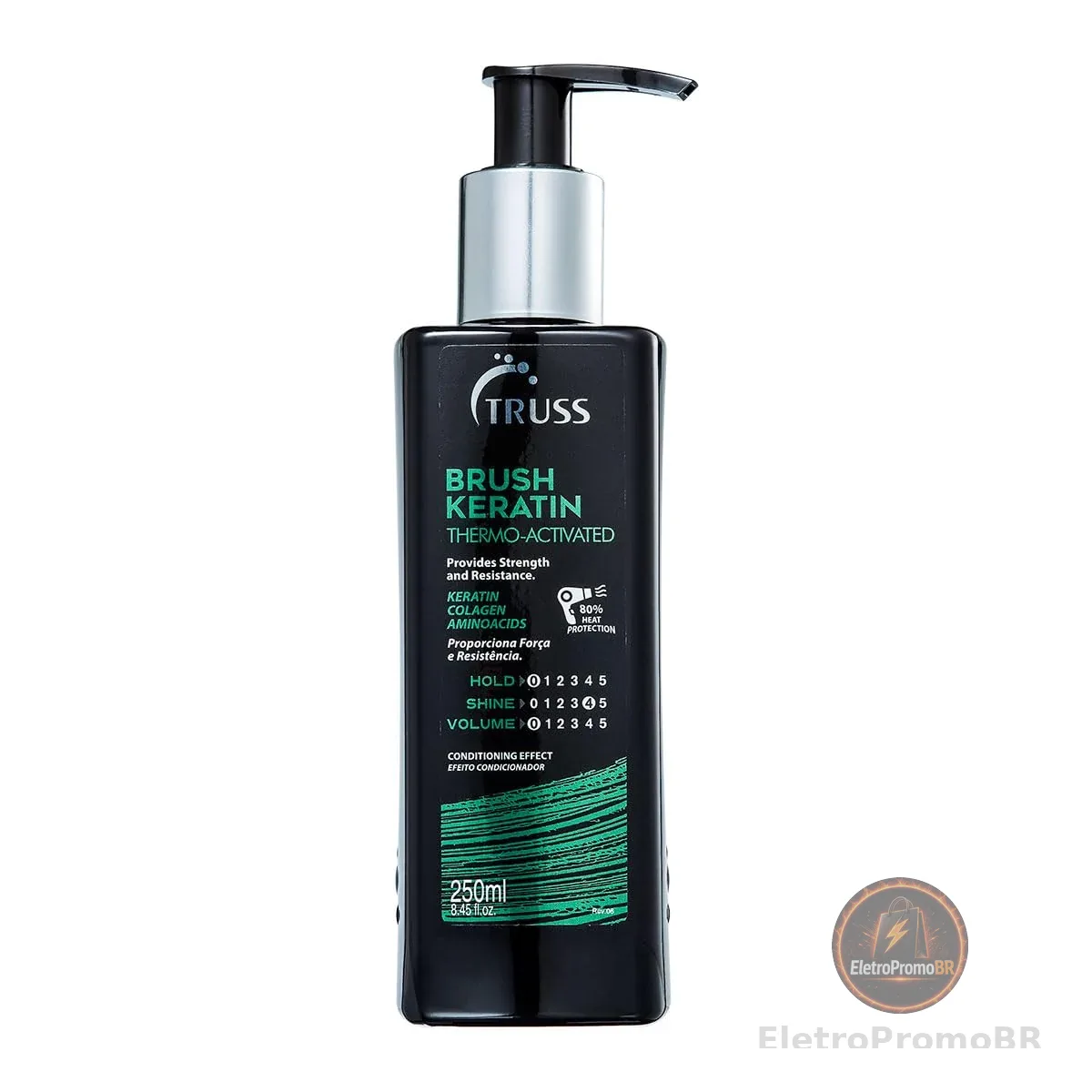 Truss Leave-In Brush Keratin | Proteção Térmica e Reconstrução para Cabelos Danificados | 250ml