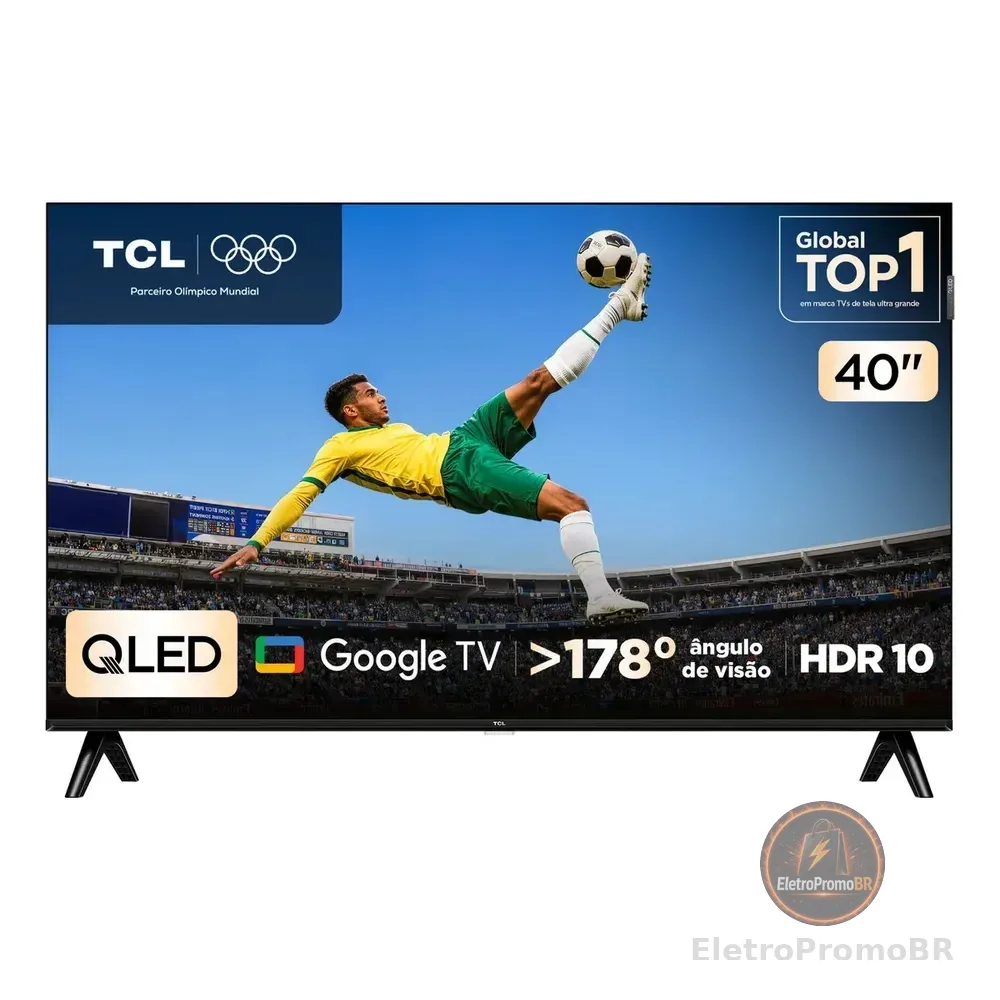 Smart Tv Tcl 40 Polegadas Full Hd Qled S5k Wifi Bluetooth Google Tv 2 Hdmi Hdr10 Dolby Audio 40s5k