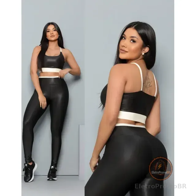 Conjunto Calça Legging E Top Fitness Alta Compreensão