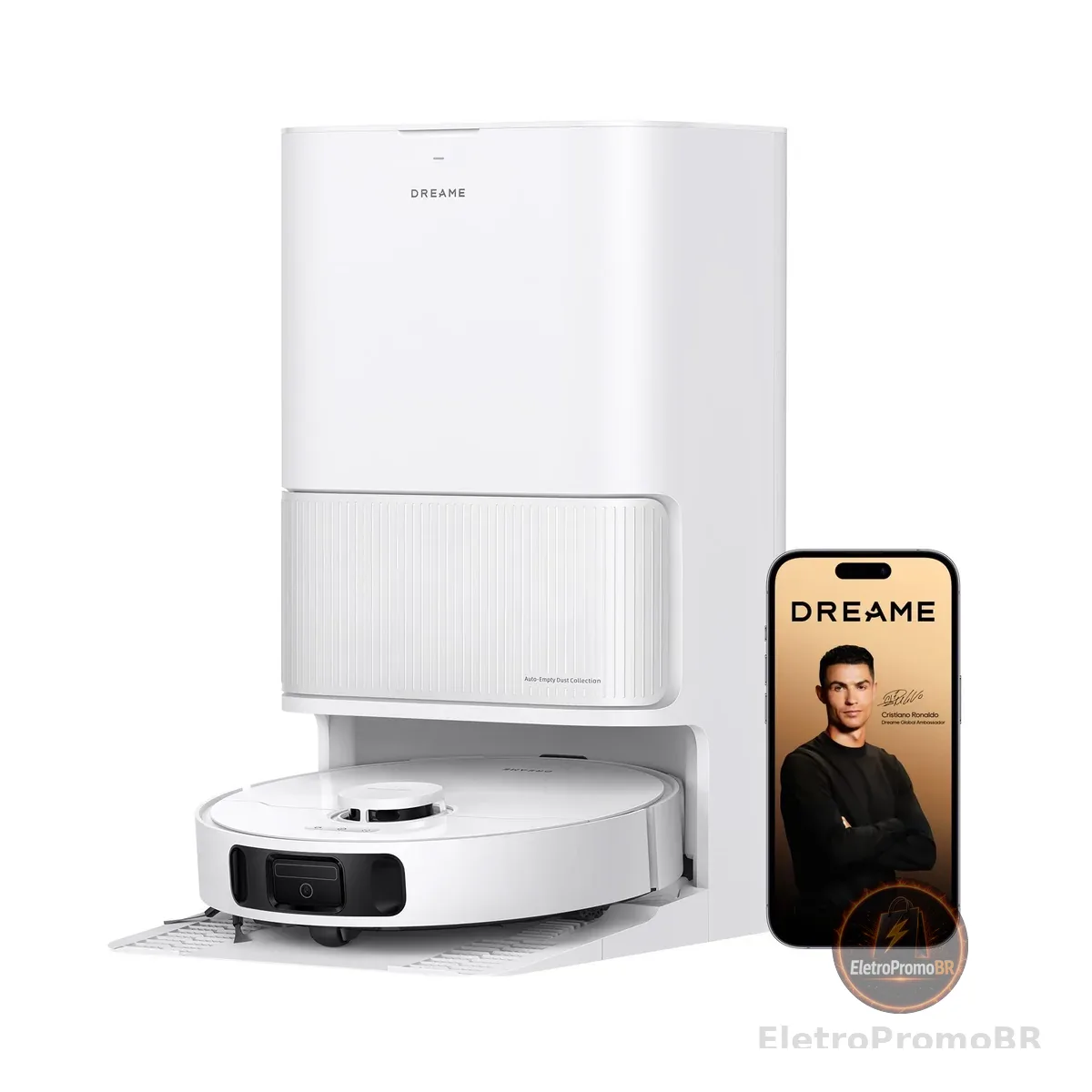 Dreame D20 Ultra Aspirador robô e Mopa, Sucção 13.000Pa, esvaziamento automático, limpeza automática da mopa, elevação da mopa, detecção ultrassônica de tapetes, fácil manutenção, 127v