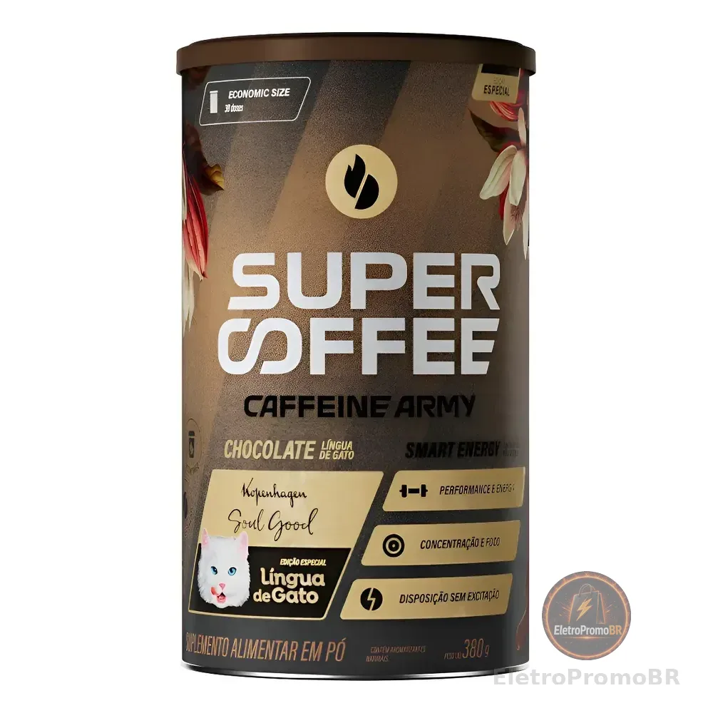 Supercoffee 3.0 Super Coffee (380g) - Caffeine Army Sabor Língua De Gato Kopenhagen