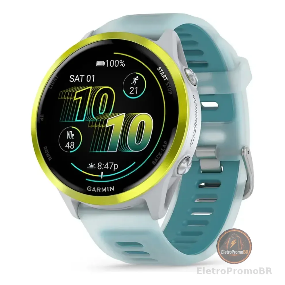 Relógio Garmin Forerunner 570 Com Monitor Cardíaco De Pulso E Gps Amarelo 47mm Branco M/eg