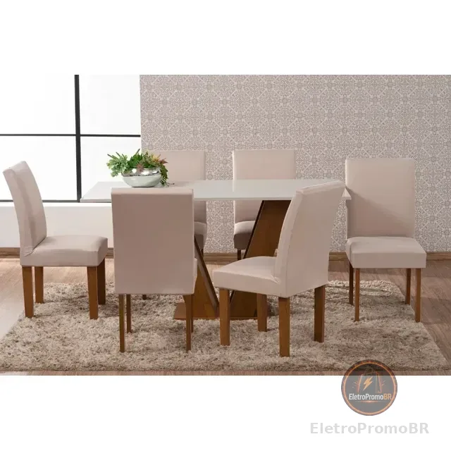 Kit C/ 6 Capas Para Cadeiras De Jantar Confortavel Promoção