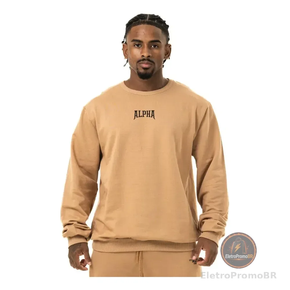 Moletom Masculino Legacy Inverno Alpha G Marrom Lisa