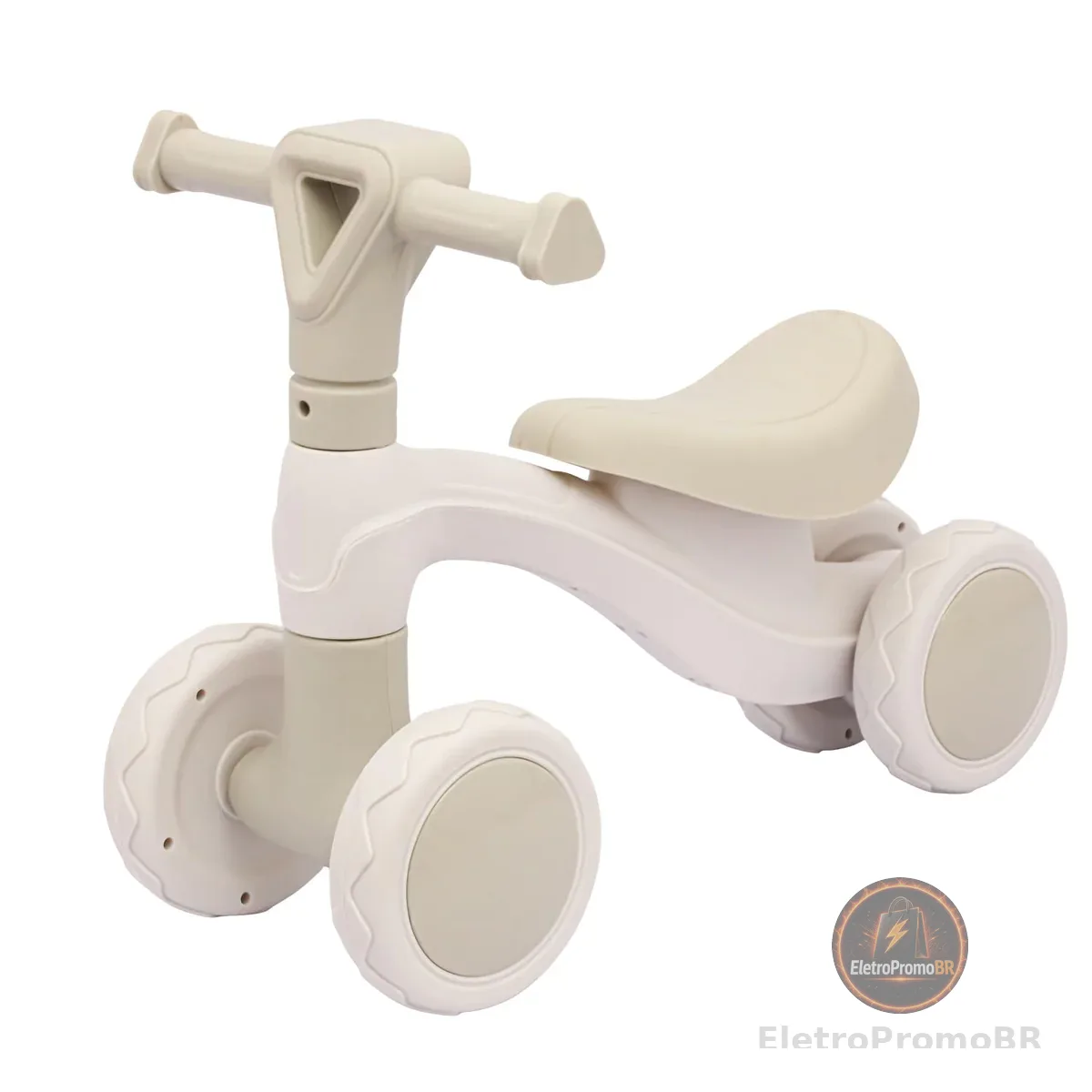 Bicicleta Andador Equilíbrio Sem Pedal 4 Roda Zippy Toys (Bege)