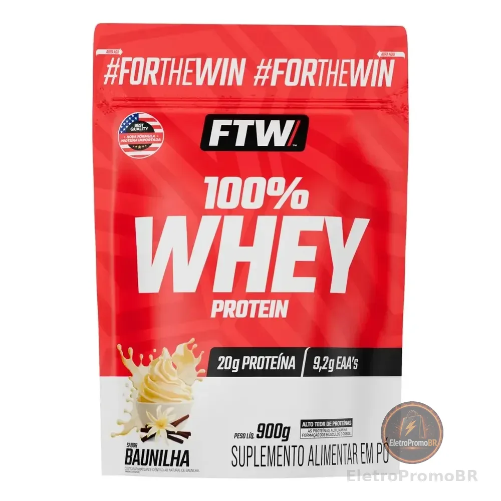 Whey Protein 100% Concentrado Refil 900g Sabor Baunilha Ftw