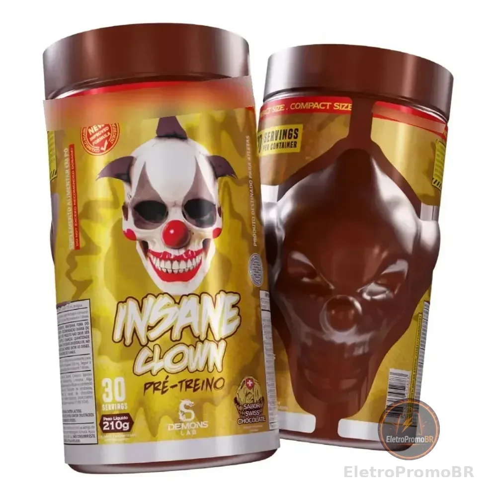 Pré Treino Insane Clown Demons Lab 210g S Sabores S Swiss Chocolate Chocolate Suíço