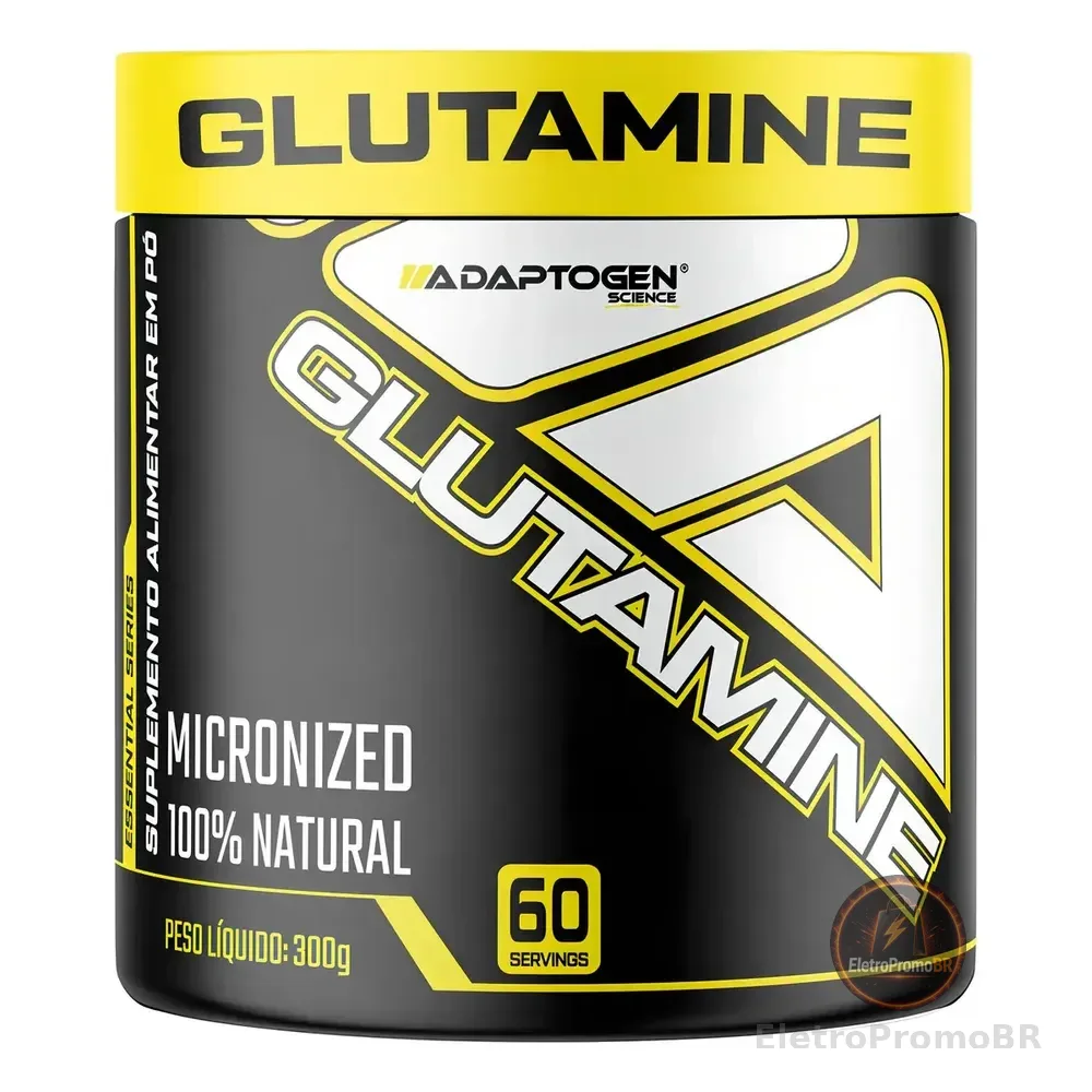 Suplemento Glutamina Glutamine Micronizada Platinum Series Adaptogen Pote 300g Sem Sabor