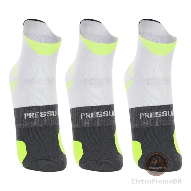 Kit 3 Meias Corrida Cano Curto Running Lupo Anti Bolha 15422