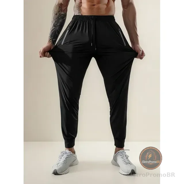 Calça Tactel Masculina Jogger Slim Esportiva Academia Treino