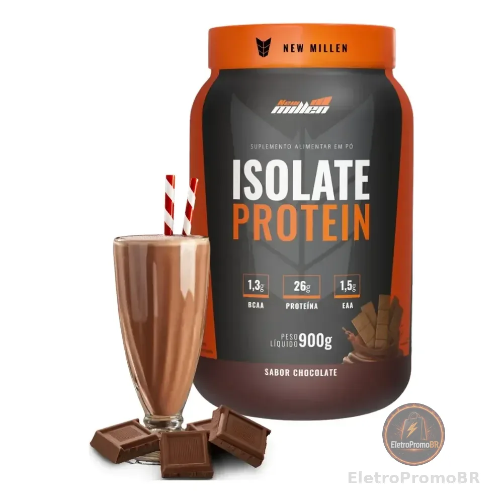 Isolate Protein 900g New Millen Sabor Chocolate Zero Lactose Zero Carboidratos