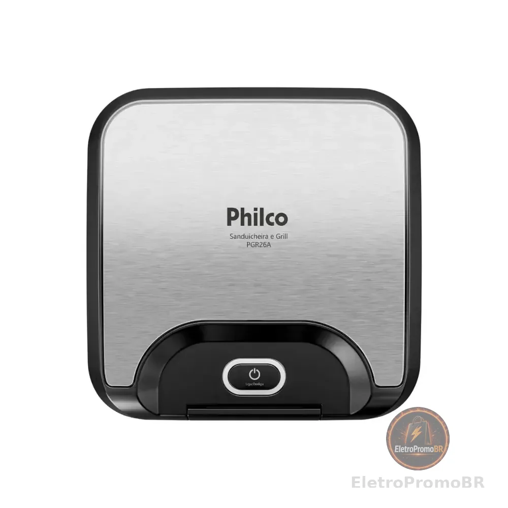 Sanduicheira E Grill Philco 2 Em 1 Inox 800w Pgr26a Preto 127v