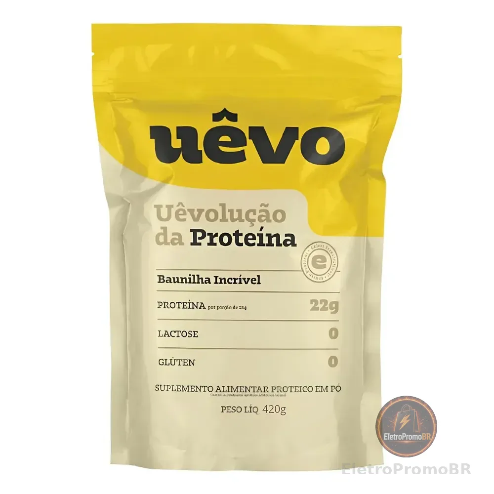 Proteína Uêvo 420g - Sabor Baunilha - Suplemento Proteico