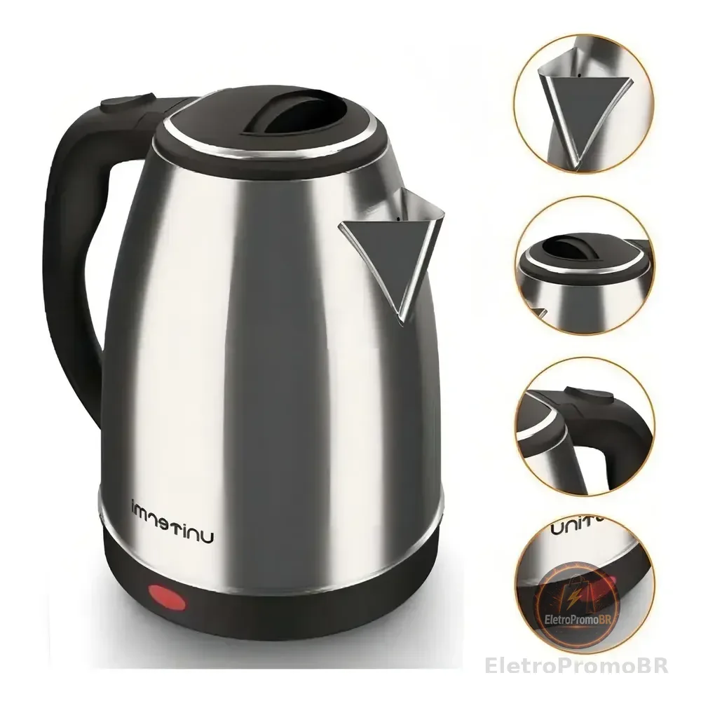 Chaleira Elétrica 1,8l 1200w Unitermi Atacama Prateado 127v
