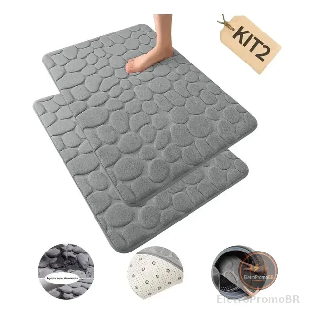 Kit 2 Tapetes Para Banheiro Antiderrapante Super Soft