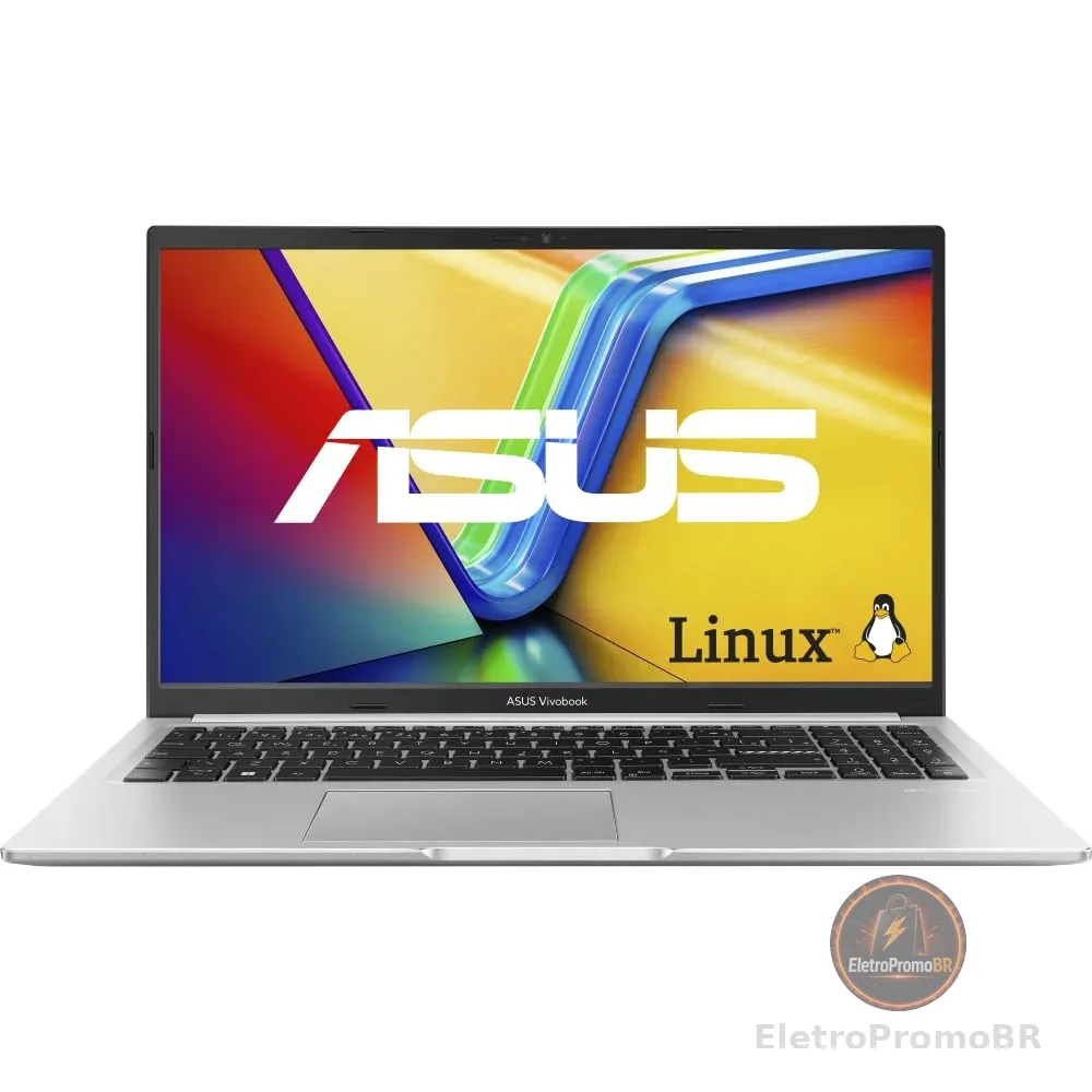 Notebook ASUS Vivobook 15 M1502YA AMD Ryzen 7 5825U 8GB Ram 512GB SSD Linux KeepOS 15,6" FHD Cool Silver - NJ611
