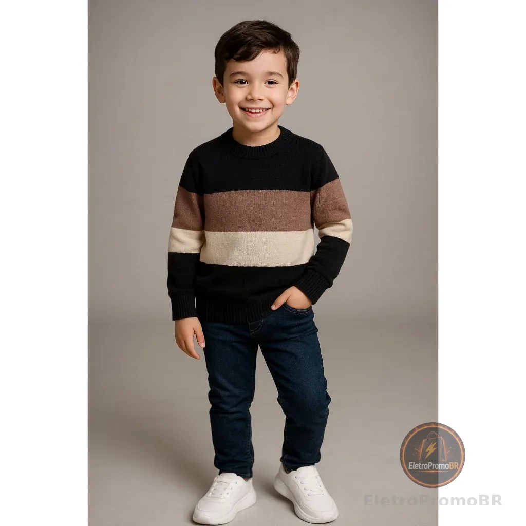 Casaco Infantil Menino Tricot Inverno Sueter Infantil Menino 4 ao 12