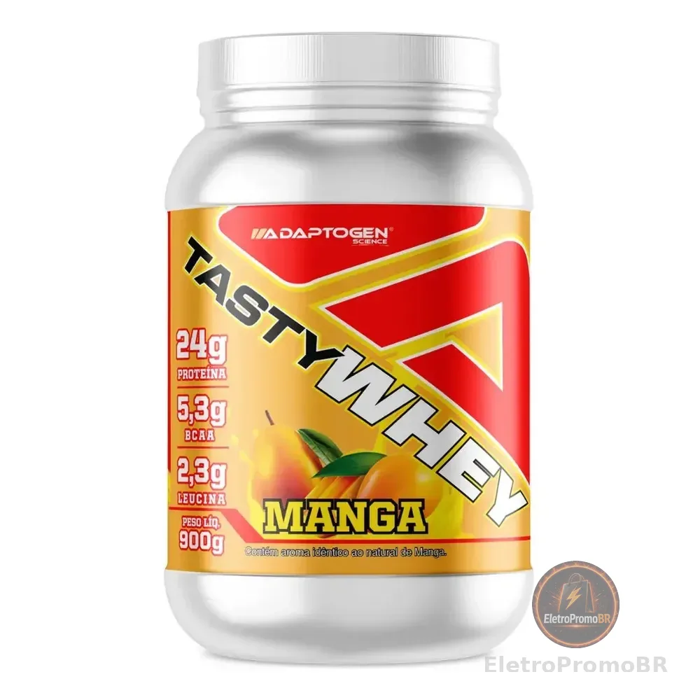 Suplemento Tasty Whey Adaptogen Science Whey Protein 3w Gourmet Pote 900g Sabor Manga
