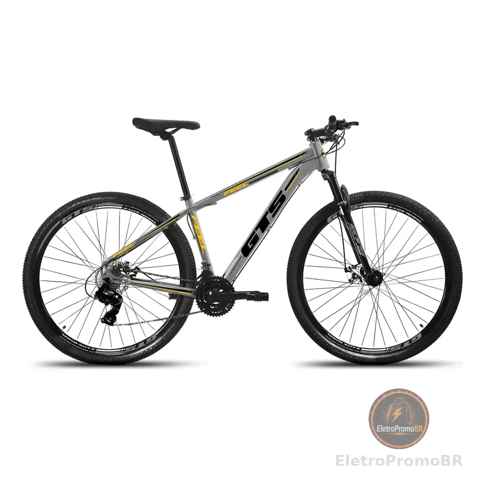 Bicicleta Aro 29 Gts Feel New Alumínio 24v Freio A Disco Cinza Com Preto 19