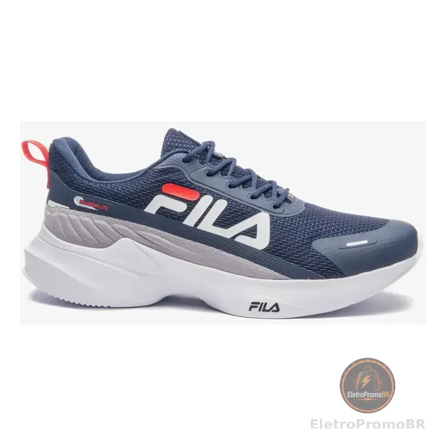 Tênis Masculino Progress Lite Fila Marinho/branco/vermelho Lisa 40 Br