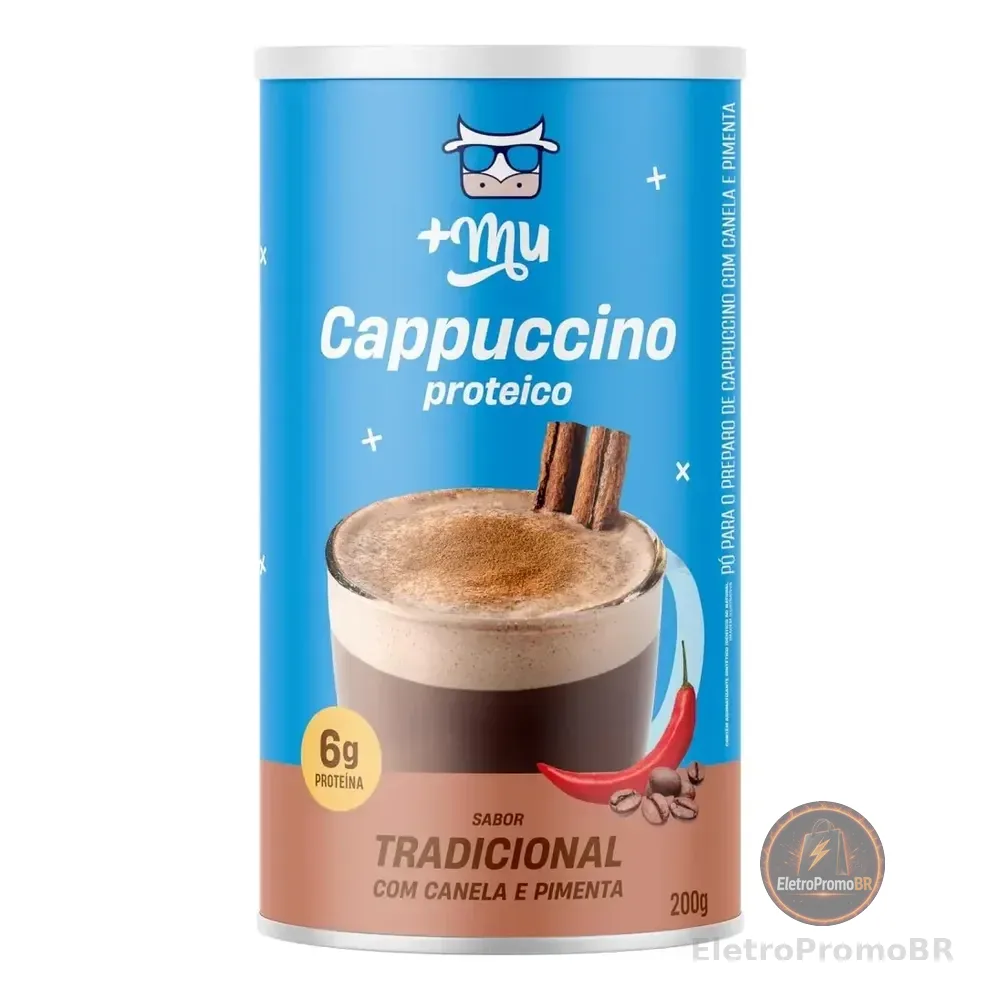 Cappuccino Proteico Com Whey Sabor Canela E Pimenta 200g +mu