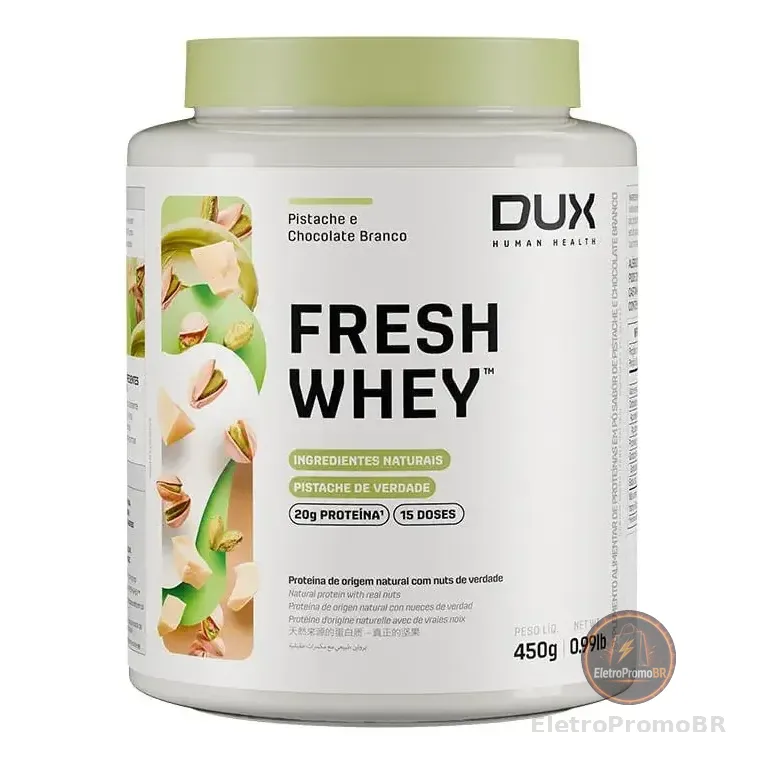 Freshwhey Pistache E Chocolate Branco - Pote 450g Dux